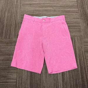 Walter Hagen Men's Pink Flat Front Shorts Heathered Texture Golf